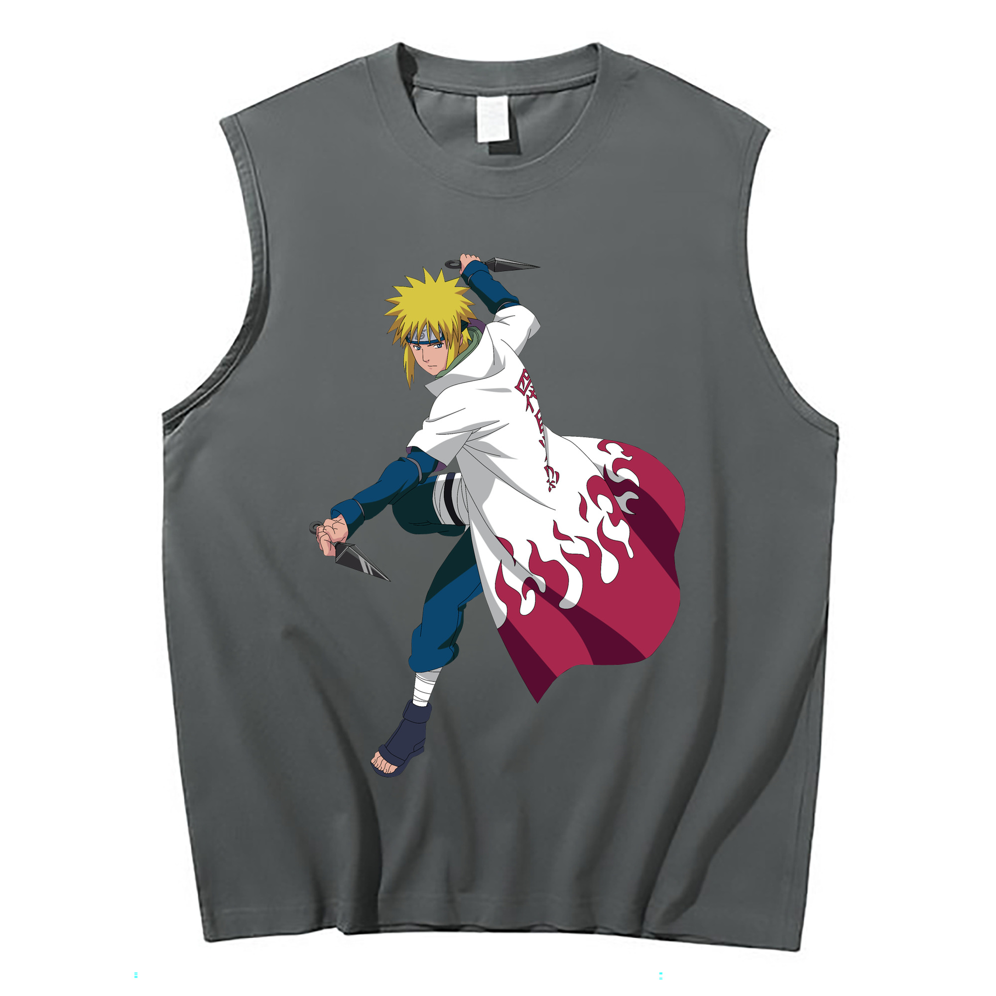 （画像用） NARUTO -ナルト- 波風 ミナト Namikaze Minato コットン100％タンクトップ（フロントプリント）